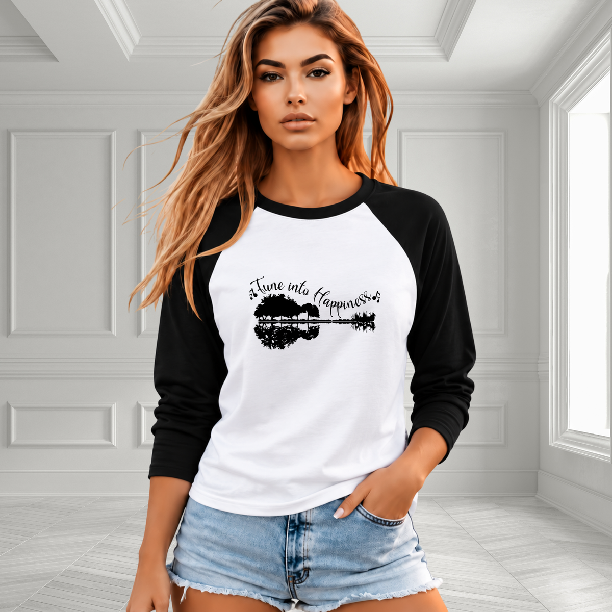 Tune Into Happiness Baseball Tee