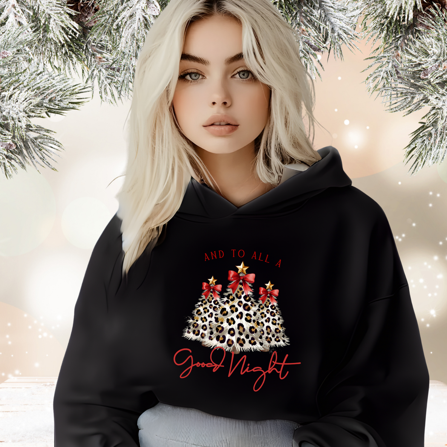 And To All A Good Night Crop Hoodie