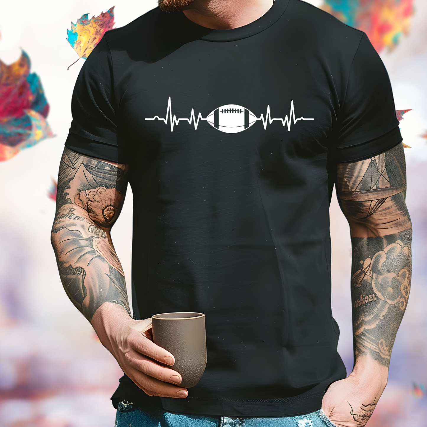 Football Heartbeat T-Shirt