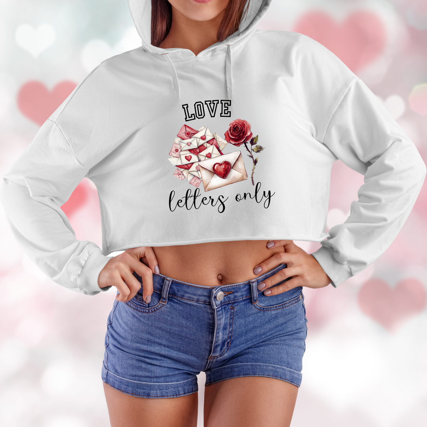 Love Letters Only Crop Hoodie