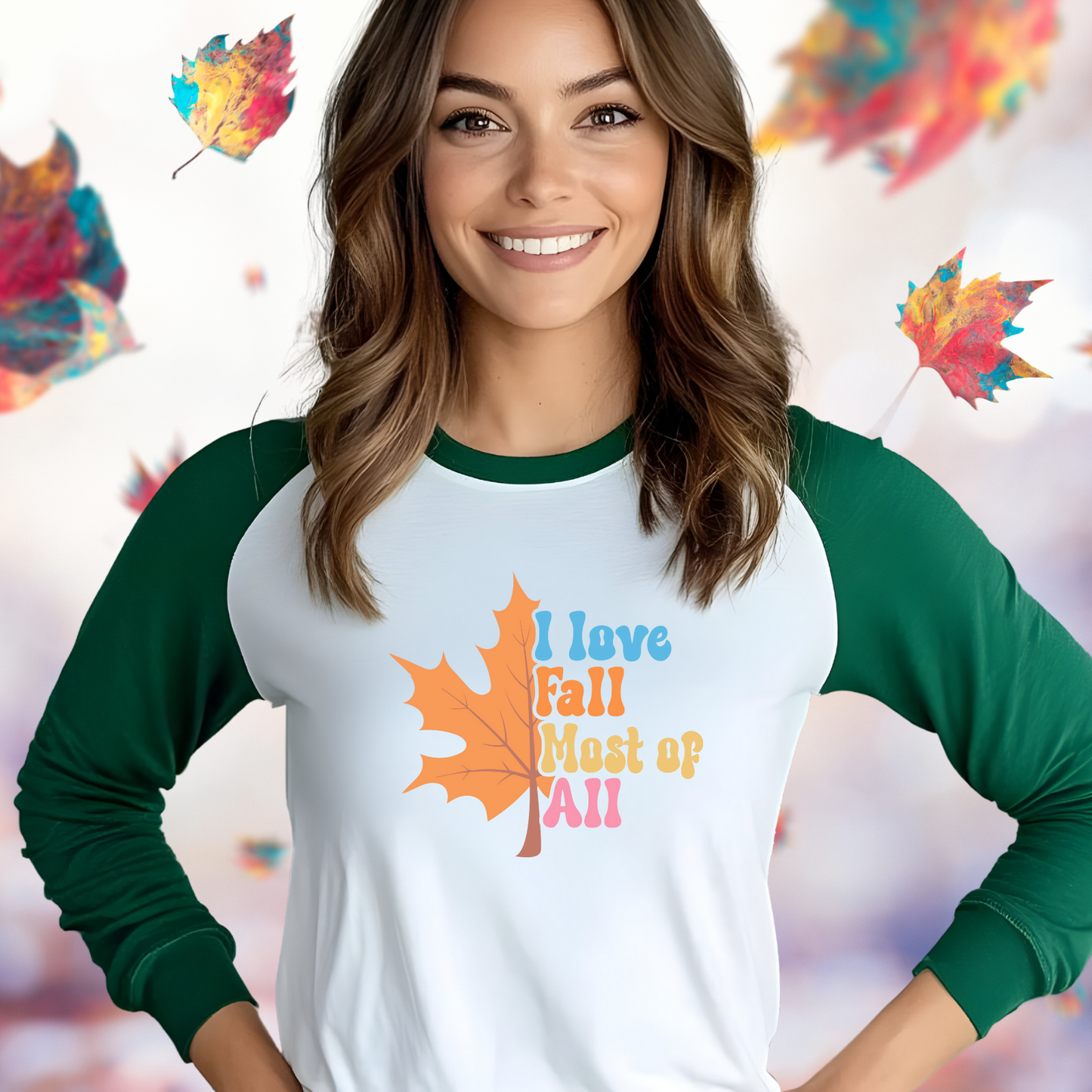 I Love Fall Baseball Tee