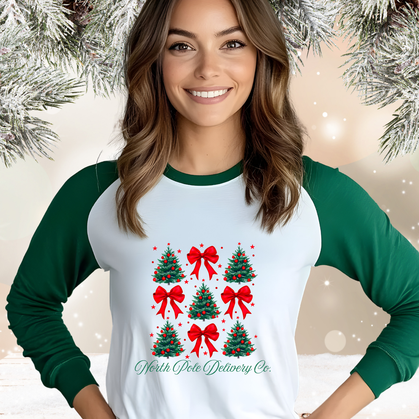 North Pole Delivery Co. Baseball Tee