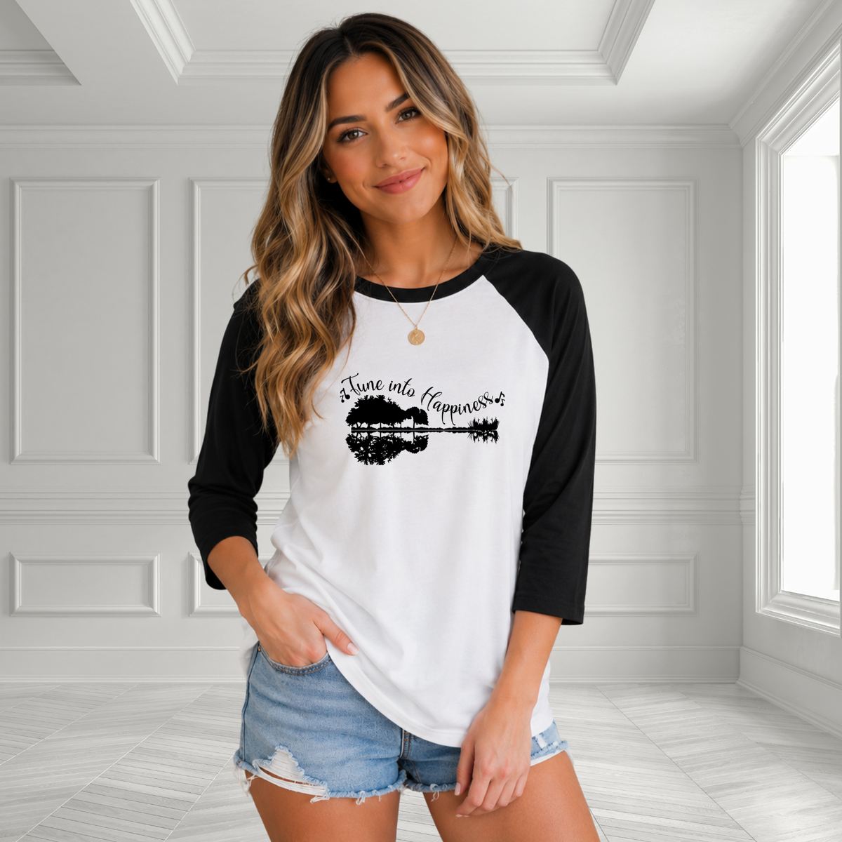 Tune Into Happiness Baseball Tee