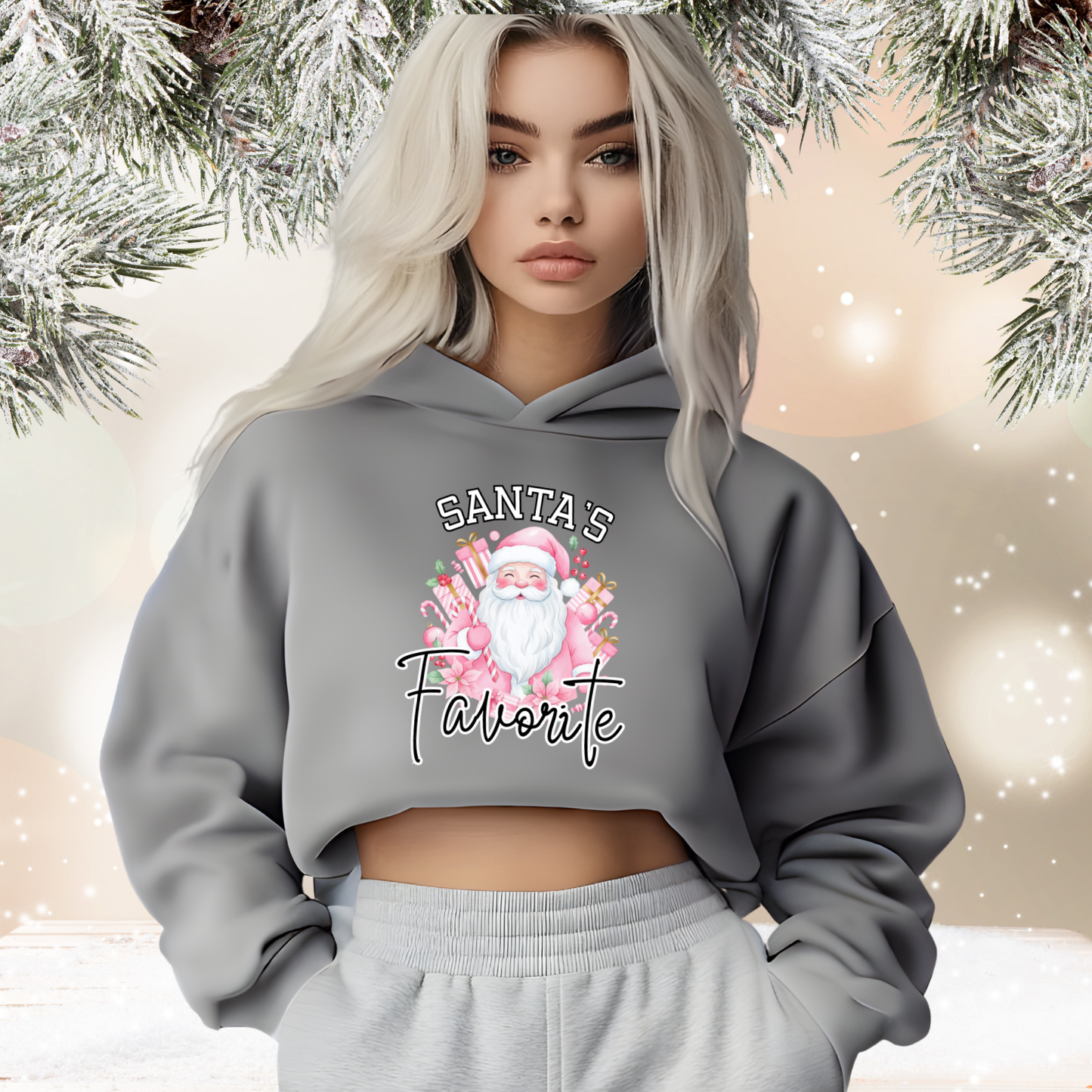 Santa’s Favorite Crop Hoodie