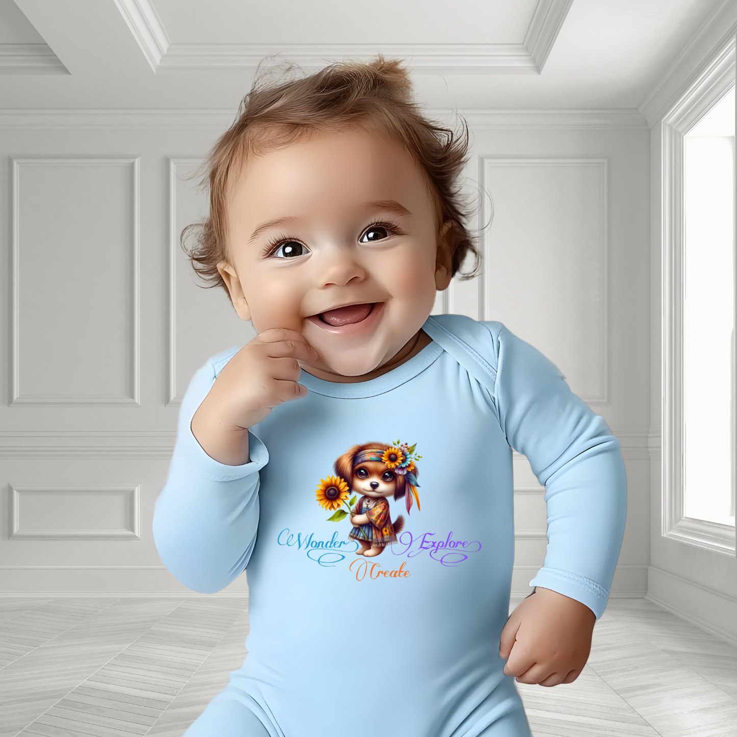 Wonder, Explore, Create Infant Long Sleeve Onesie
