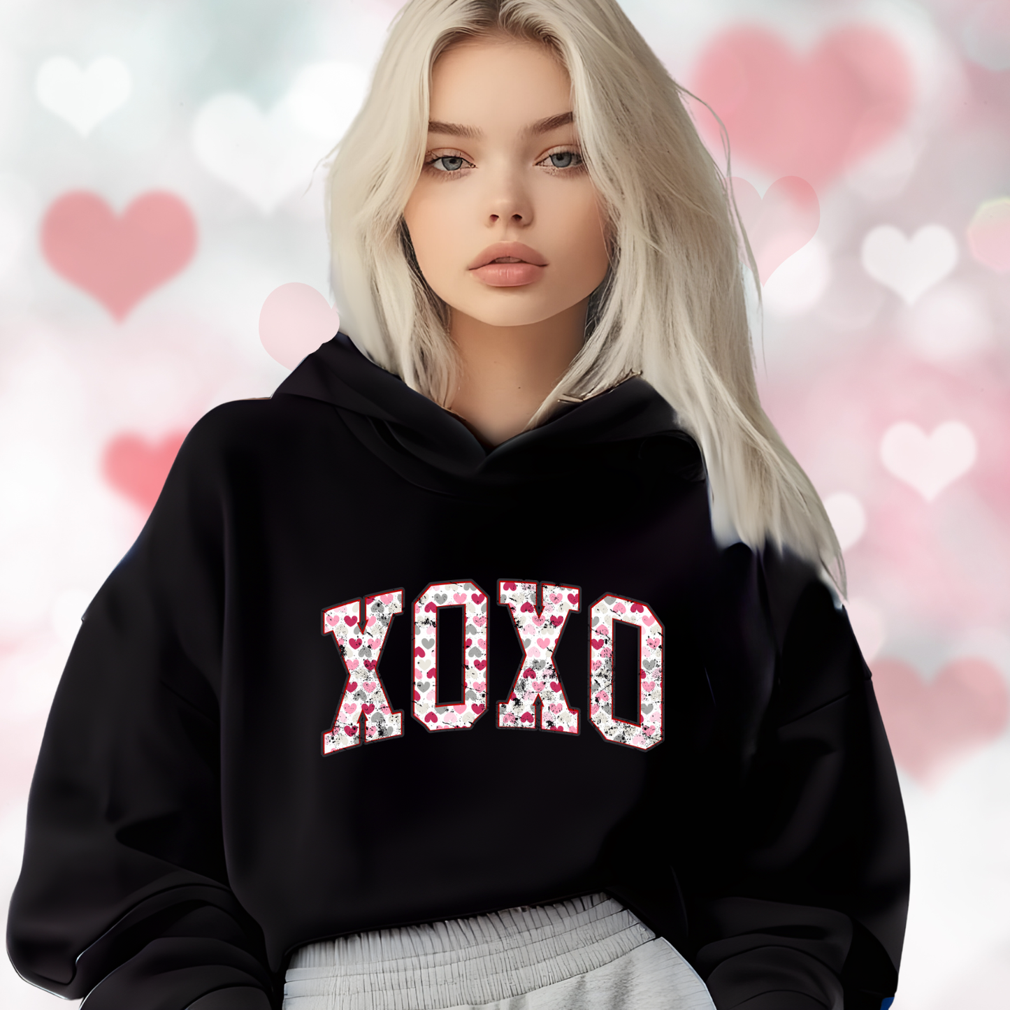 Varsity XO Crop Hoodie