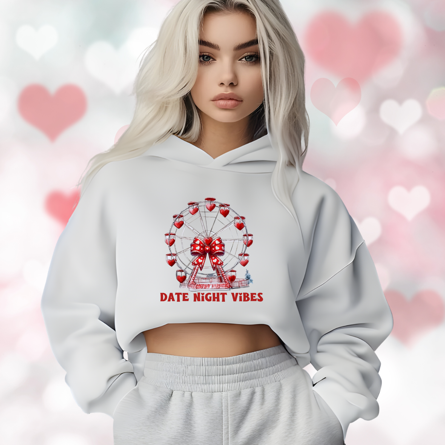 Date Night Vibes Crop Hoodie
