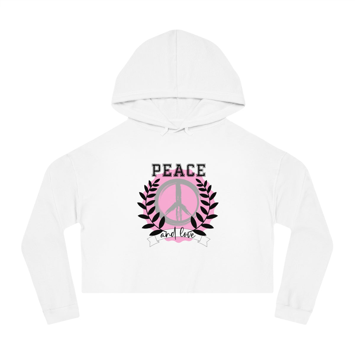 Peace And Love Crop Hoodie