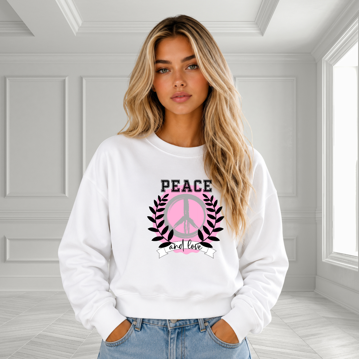 Peace And Love Crewneck Sweatshirt
