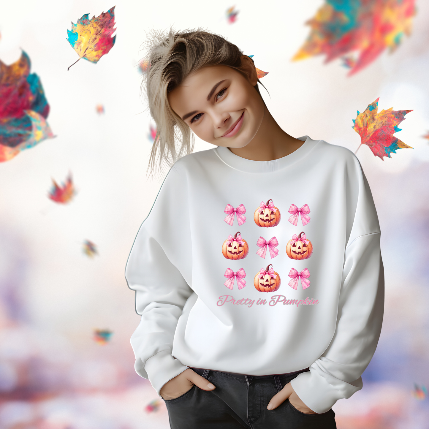 Pretty in Pumpkin Crewneck Sweatshirt