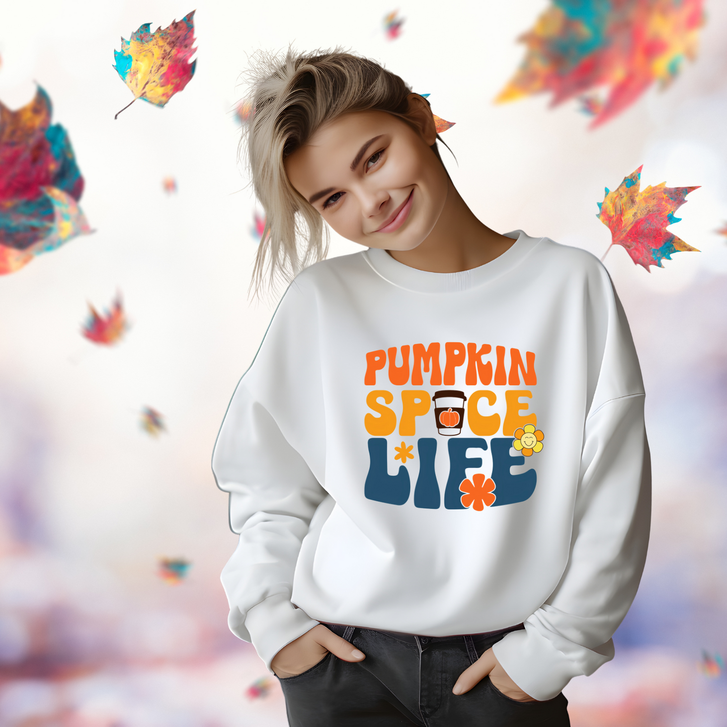 Retro Pumpkin Spice Life Crewneck Sweatshirt