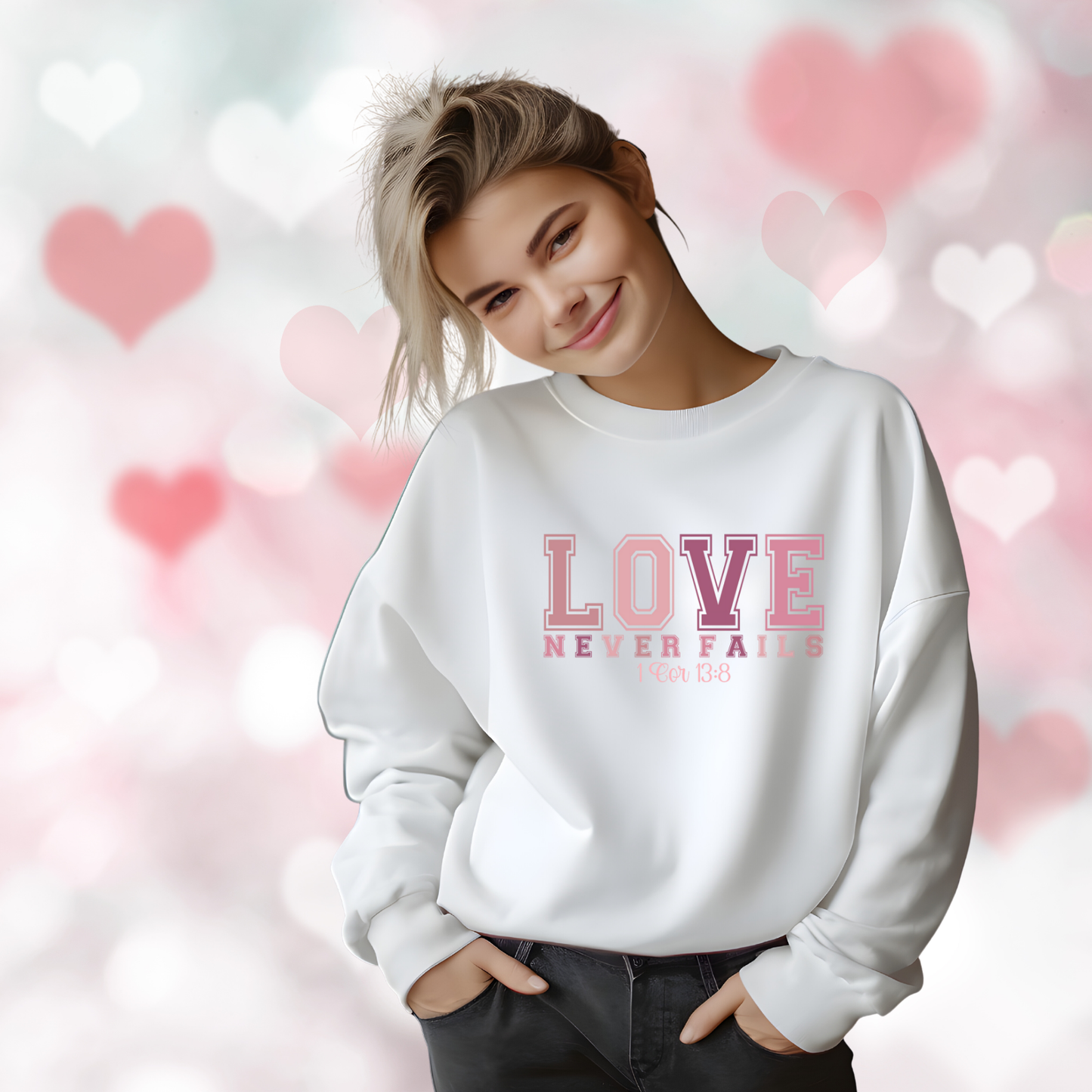 Love Never Fails Crewneck Sweatshirt
