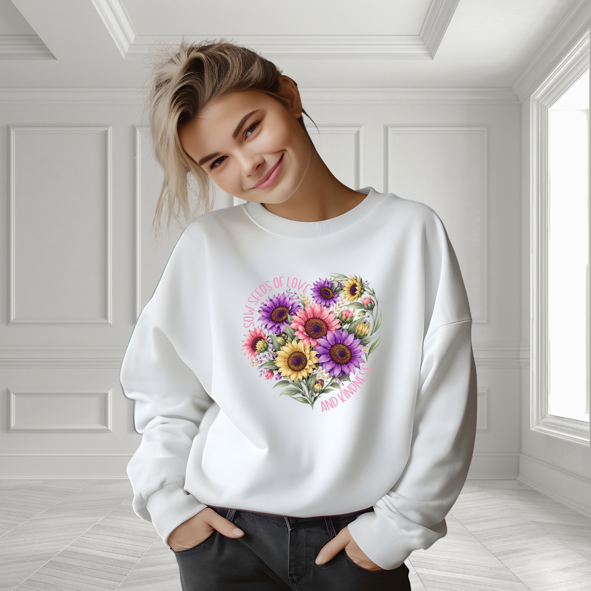 Sow Seeds Of Love And Kindness Crewneck Sweatshirt