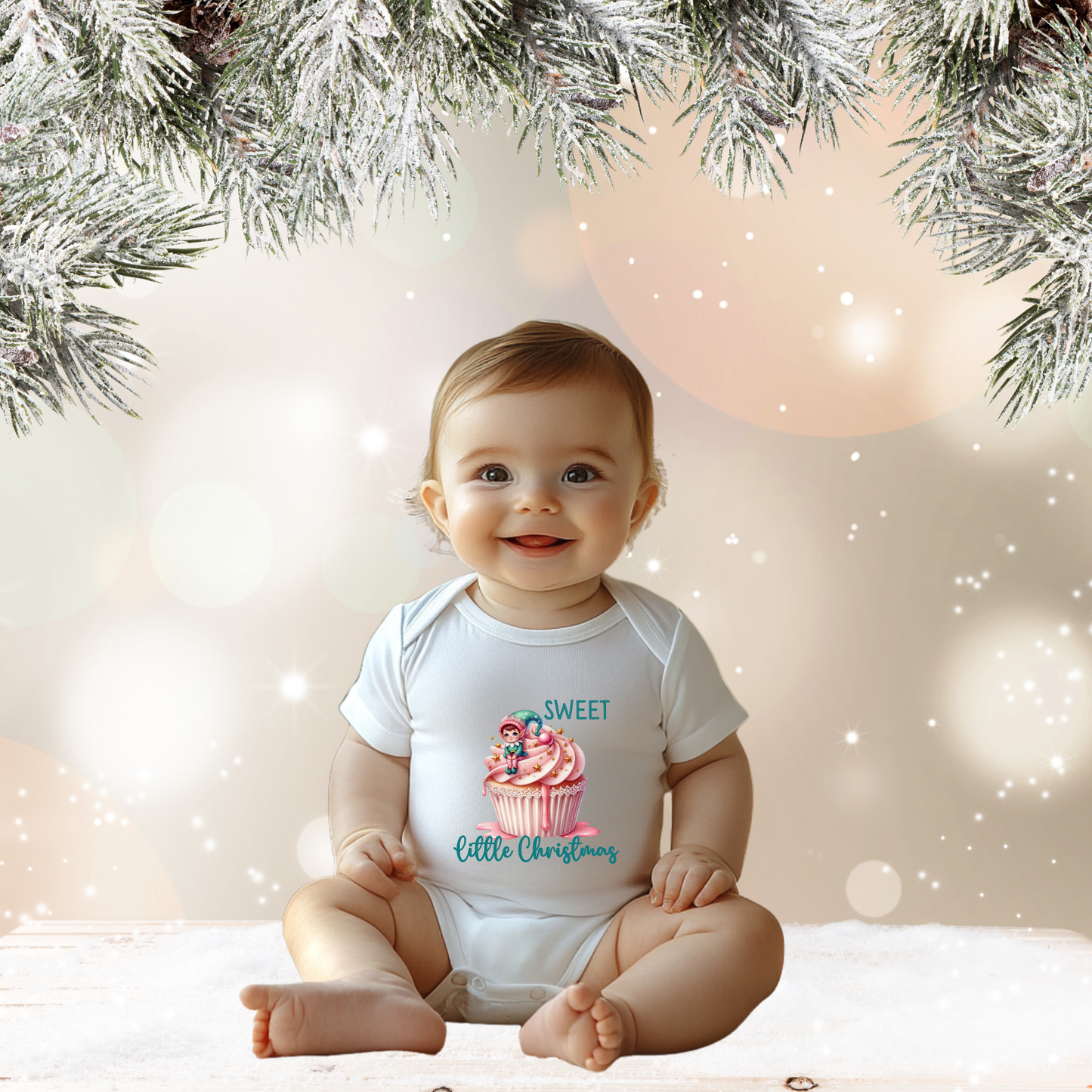 Sweet Little Christmas Infant Short Sleeve Onesie