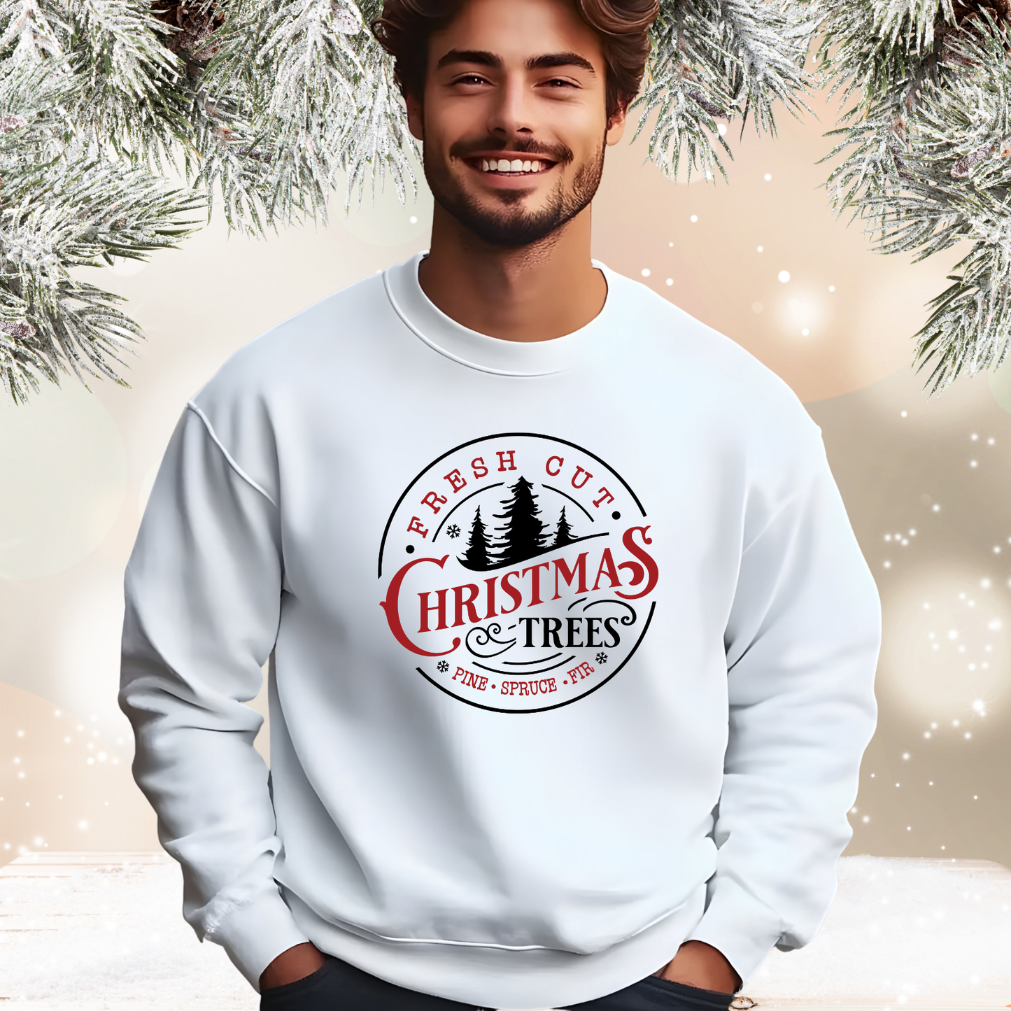 Fresh Cut Christmas Trees Crewneck Sweatshirt