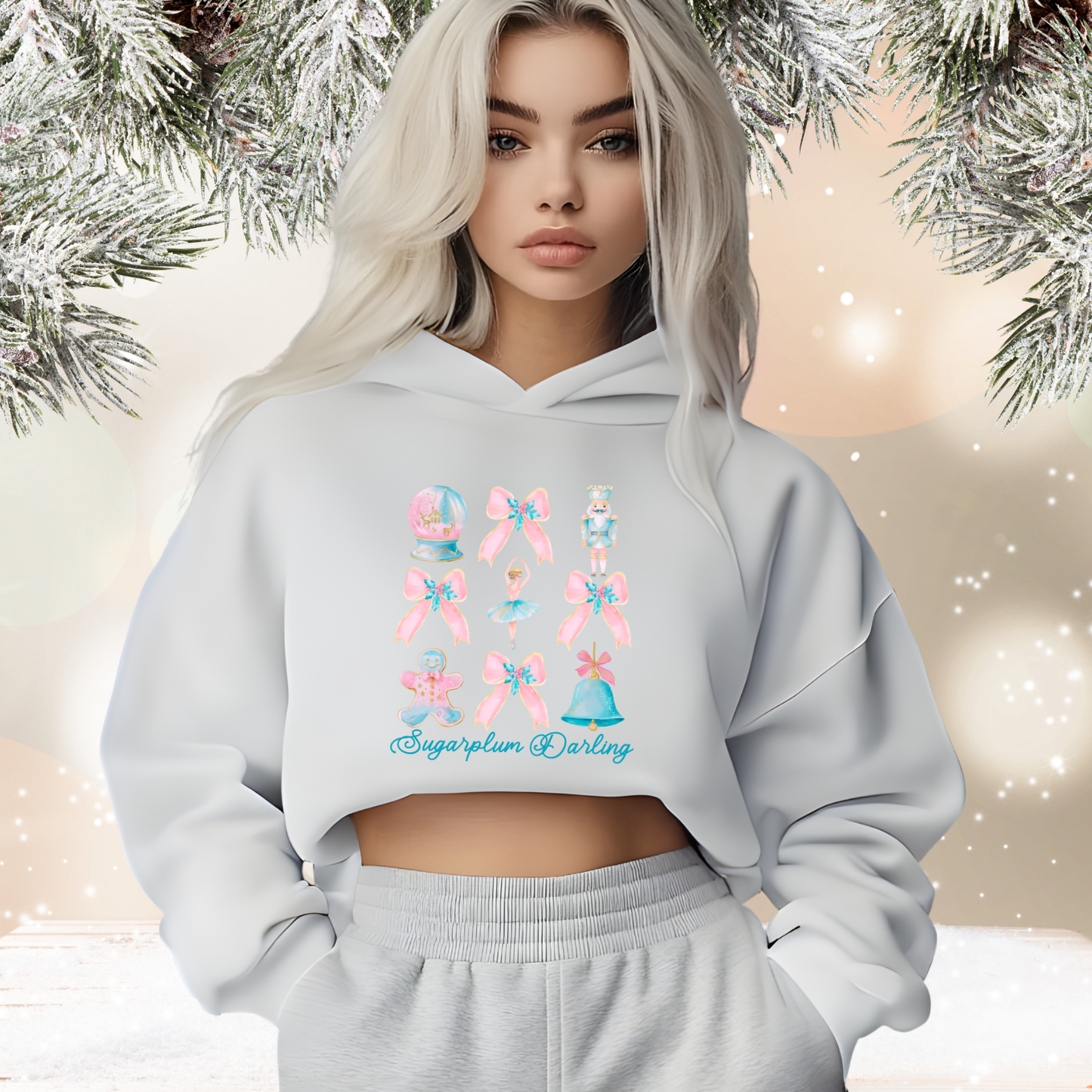 Sugarplum Darling Crop Hoodie