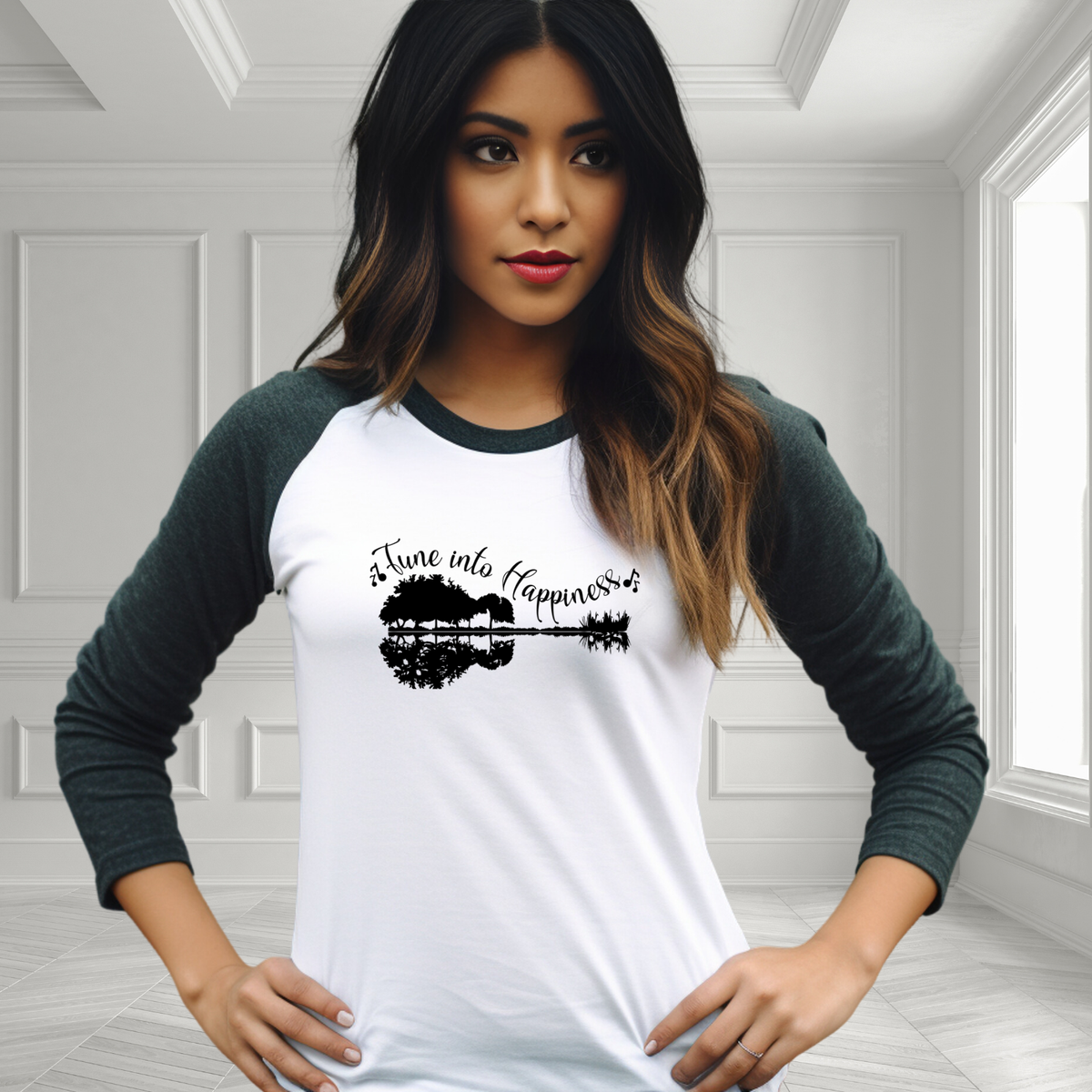 Tune Into Happiness Baseball Tee