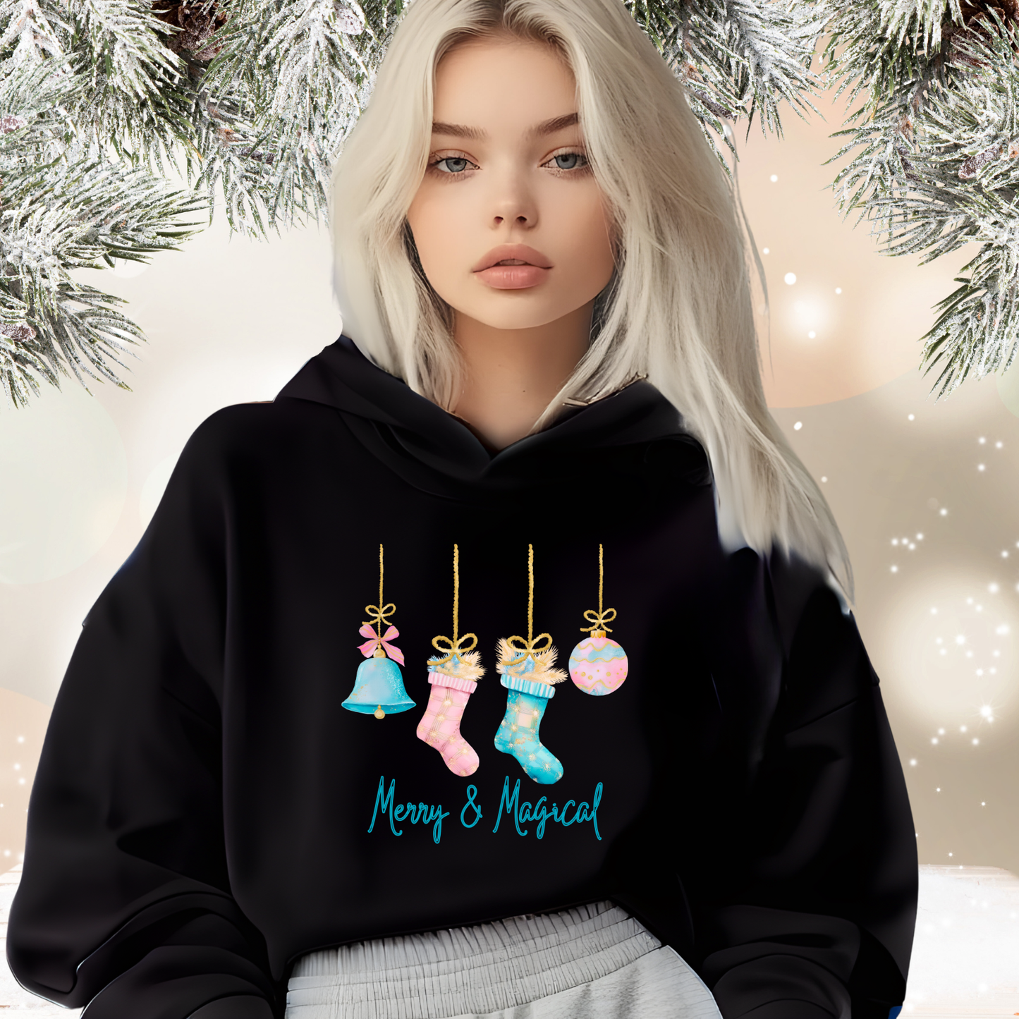 Merry And Magical Crop Hoodie