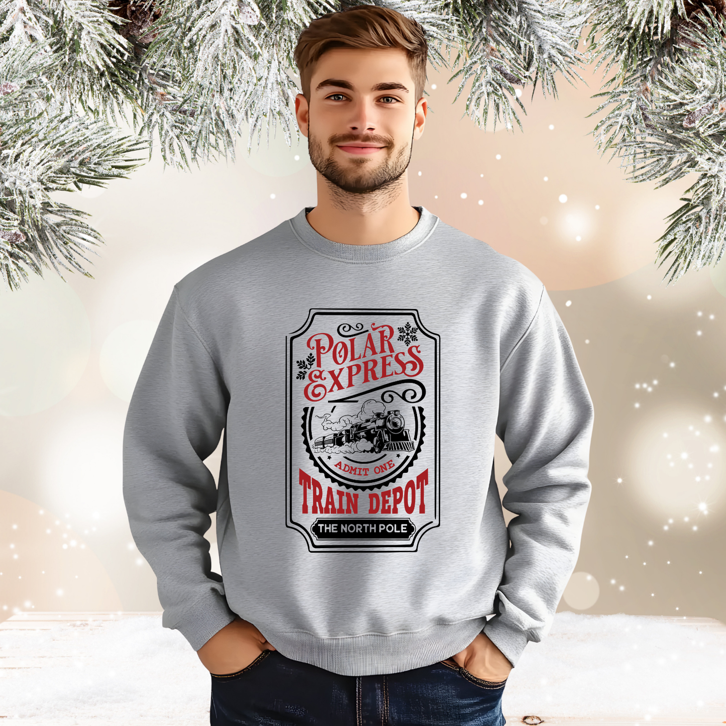 Polar Express Train Depot Crewneck Sweatshirt