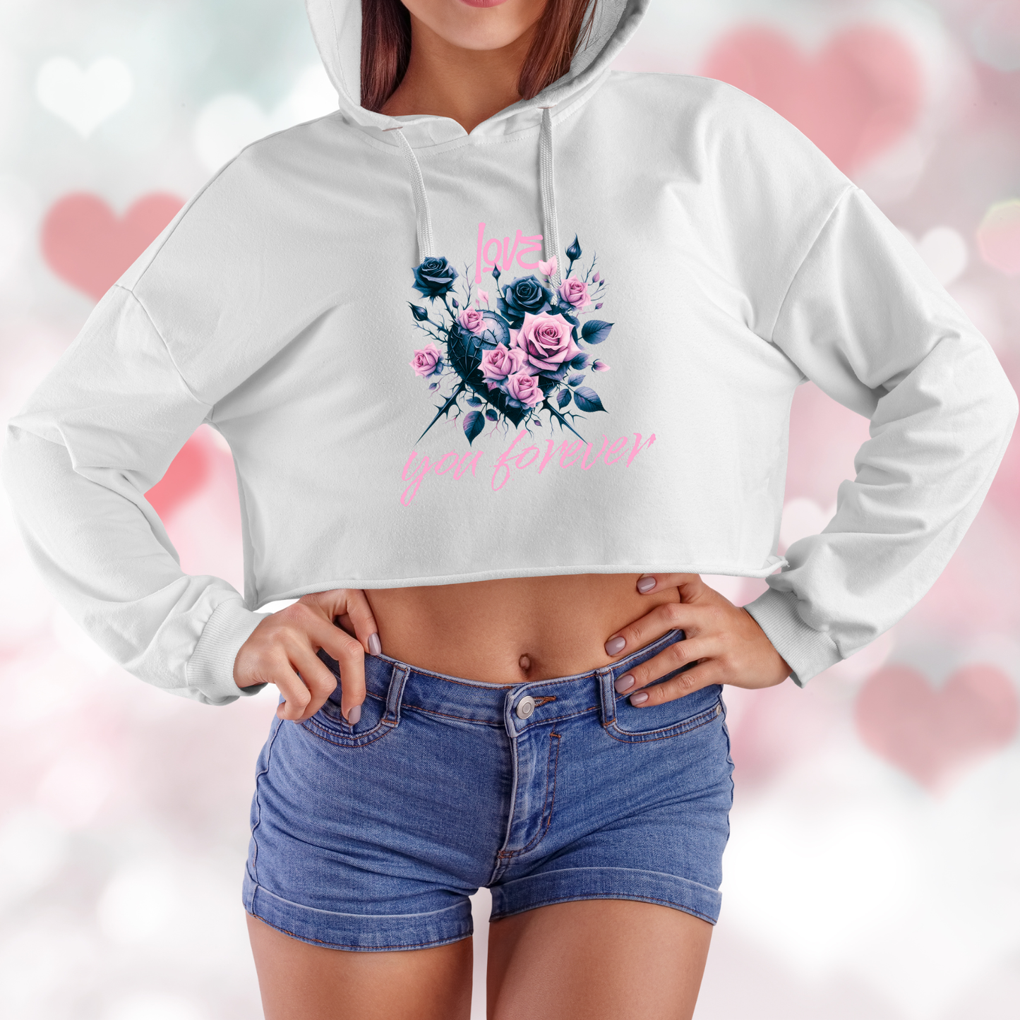 Love You Forever Crop Hoodie
