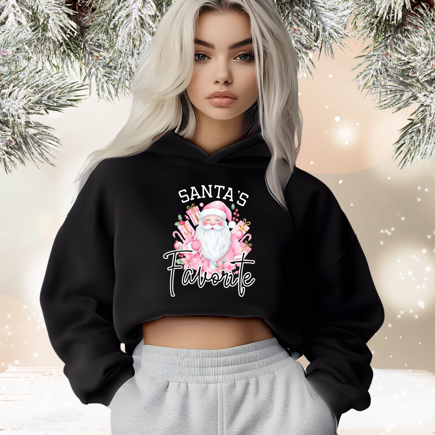 Santa’s Favorite Crop Hoodie