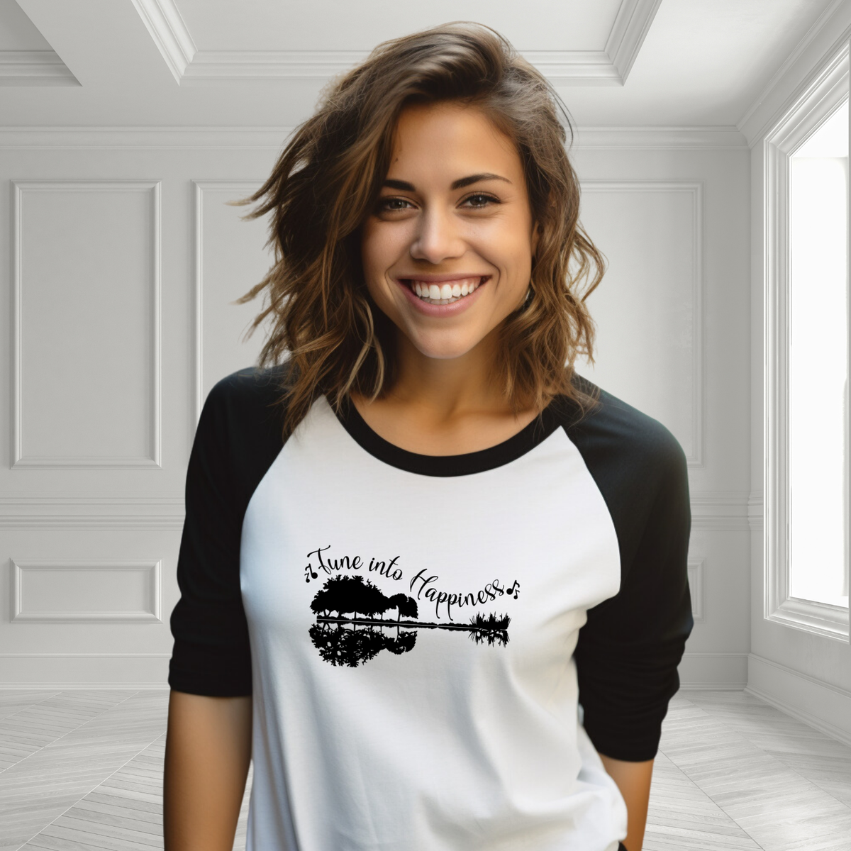 Tune Into Happiness Baseball Tee
