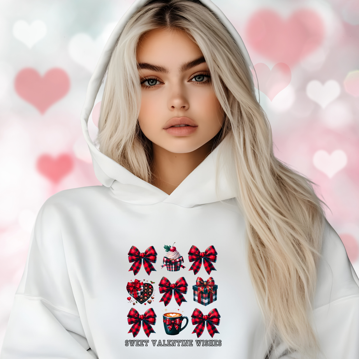Sweet Valentine Wishes Crop Hoodie