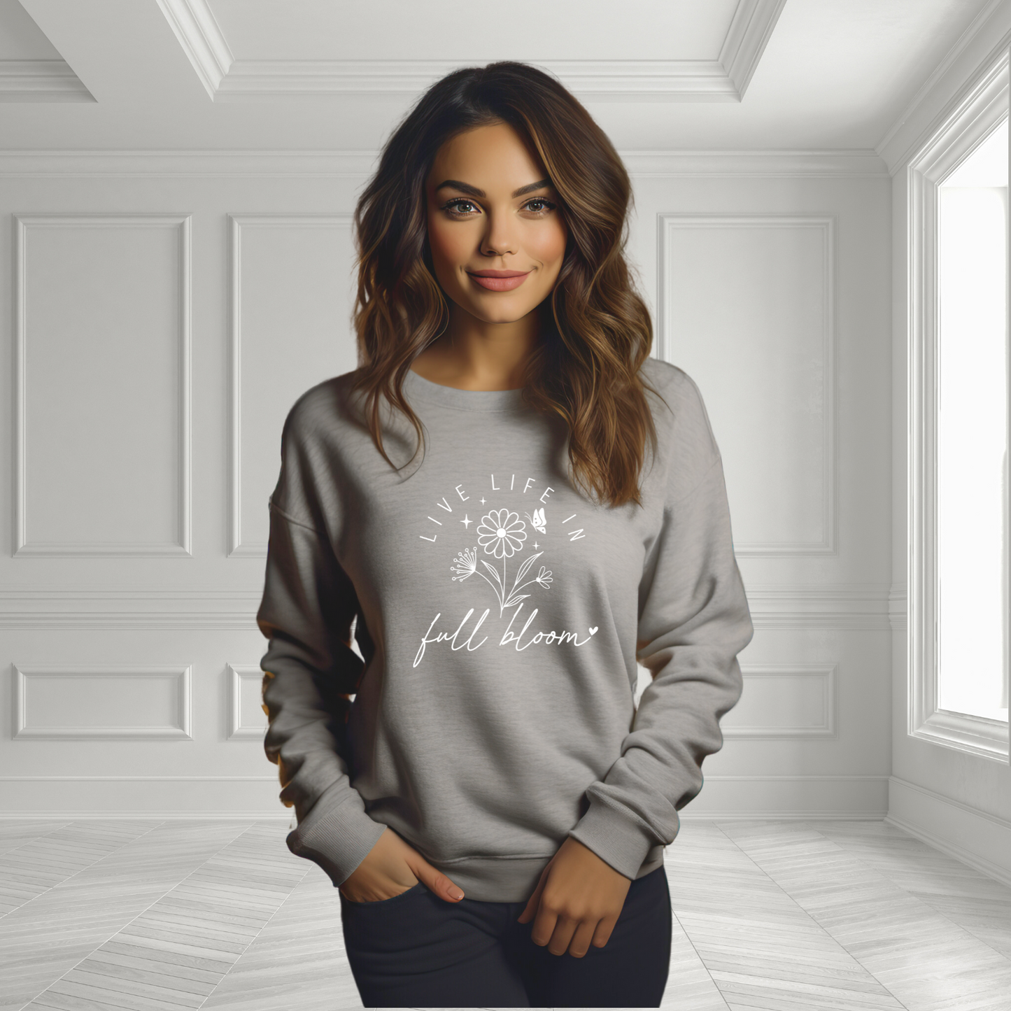 Live Life In Full Bloom Crewneck Sweatshirt