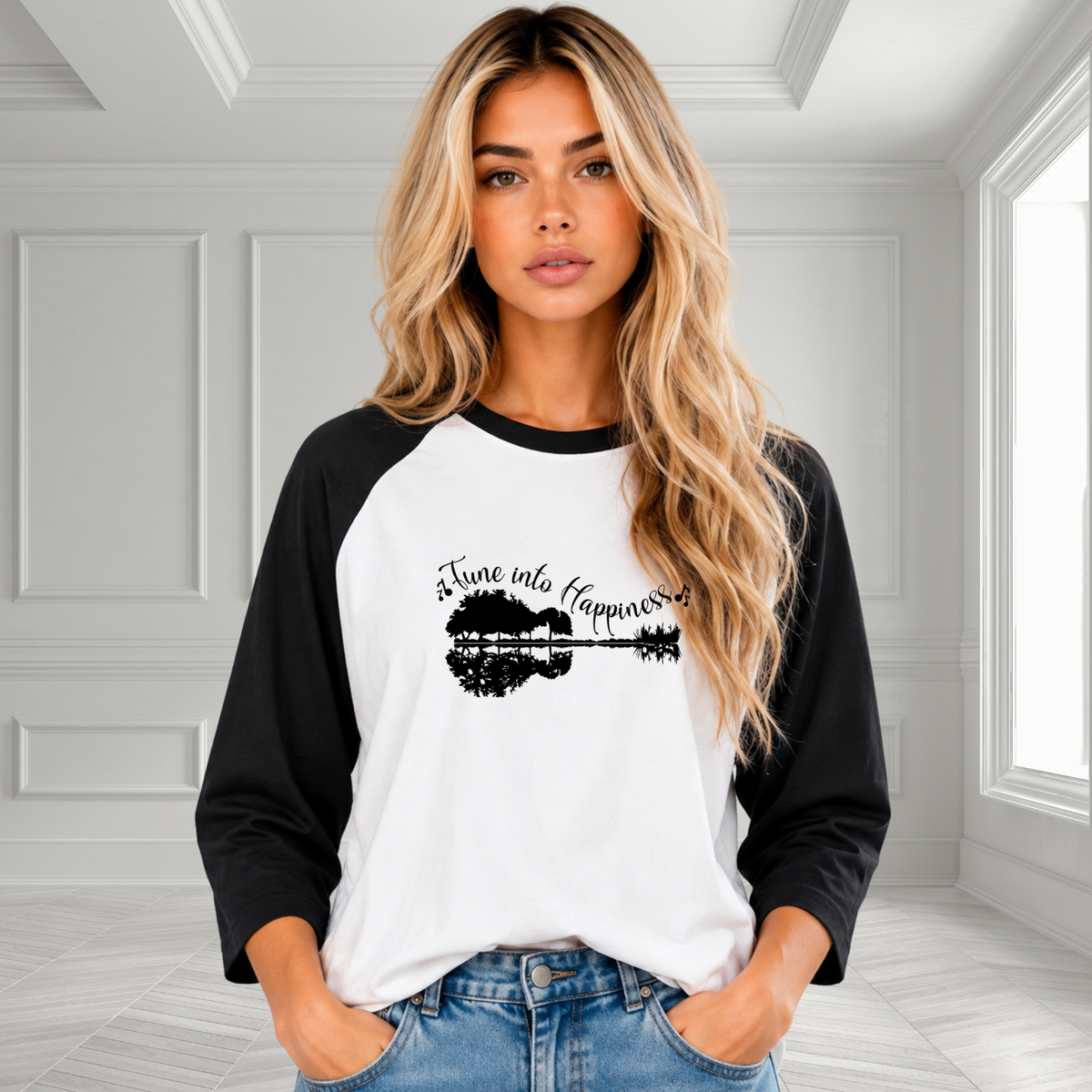Tune Into Happiness Baseball Tee