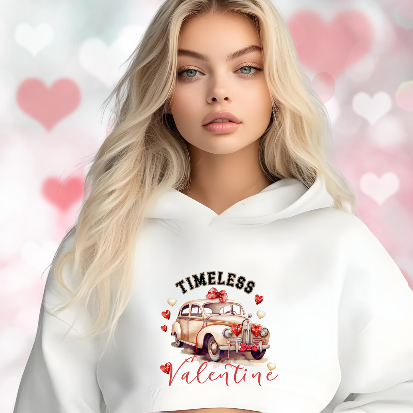 Timeless Valentine Crop Hoodie