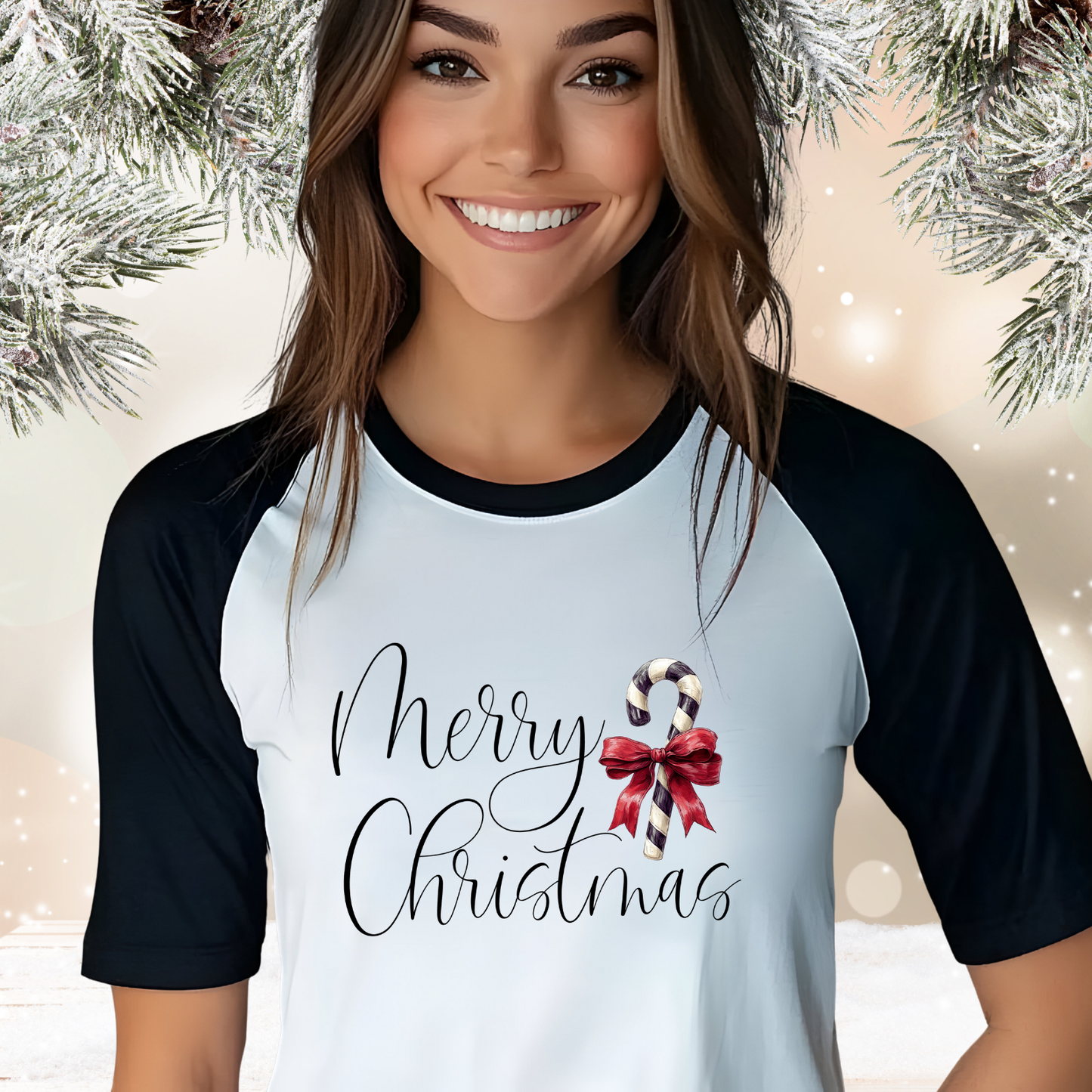 Merry Christmas Baseball Tee