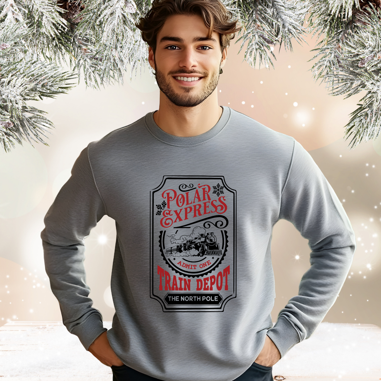 Polar Express Train Depot Crewneck Sweatshirt