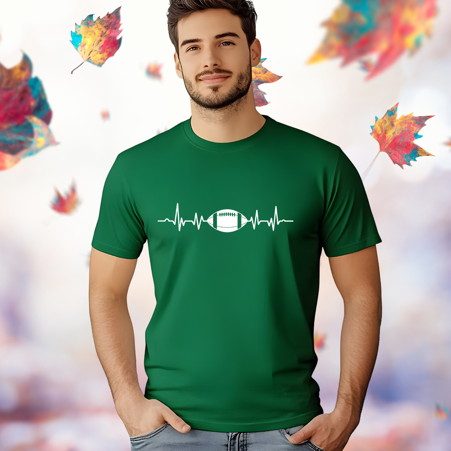 Football Heartbeat T-Shirt