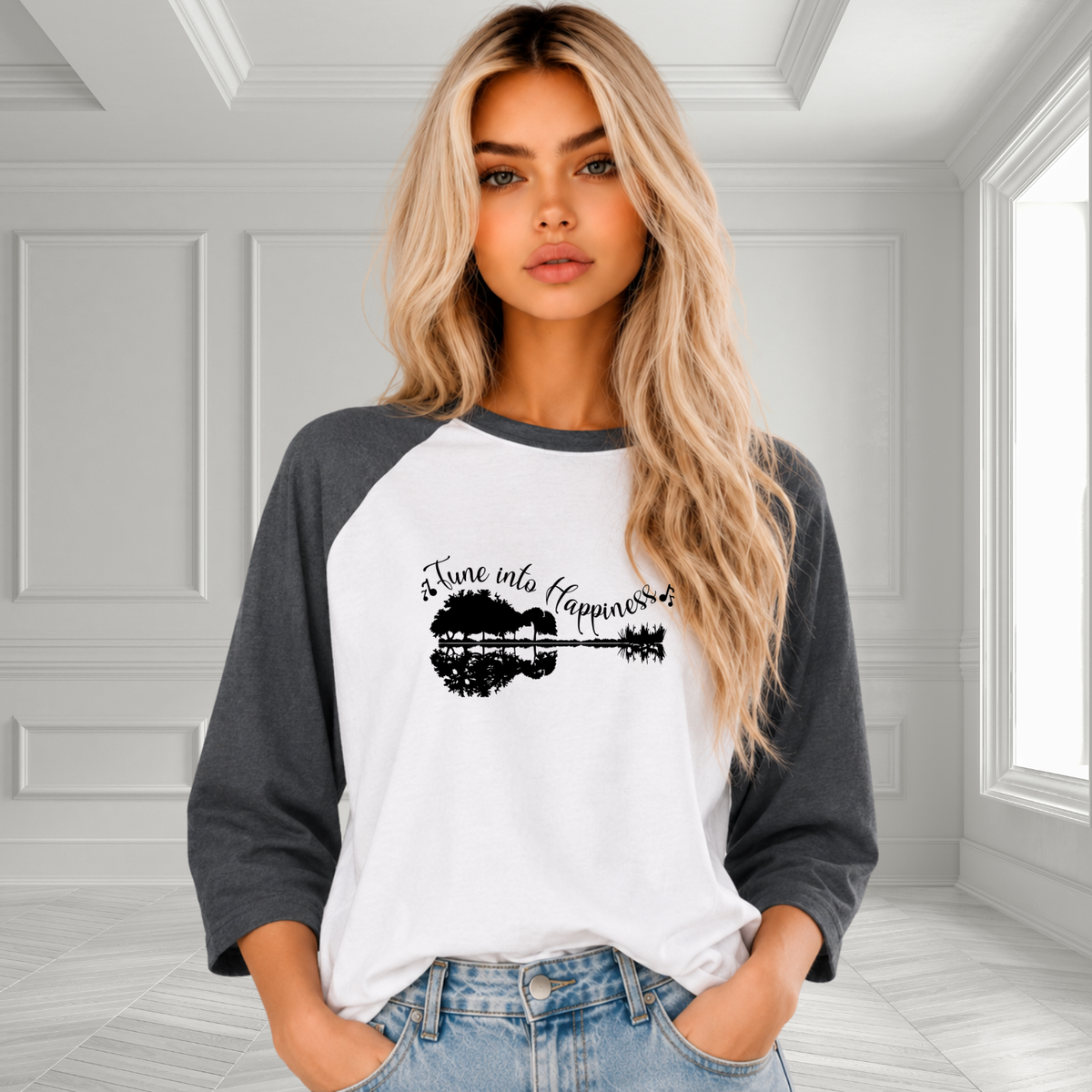 Tune Into Happiness Baseball Tee