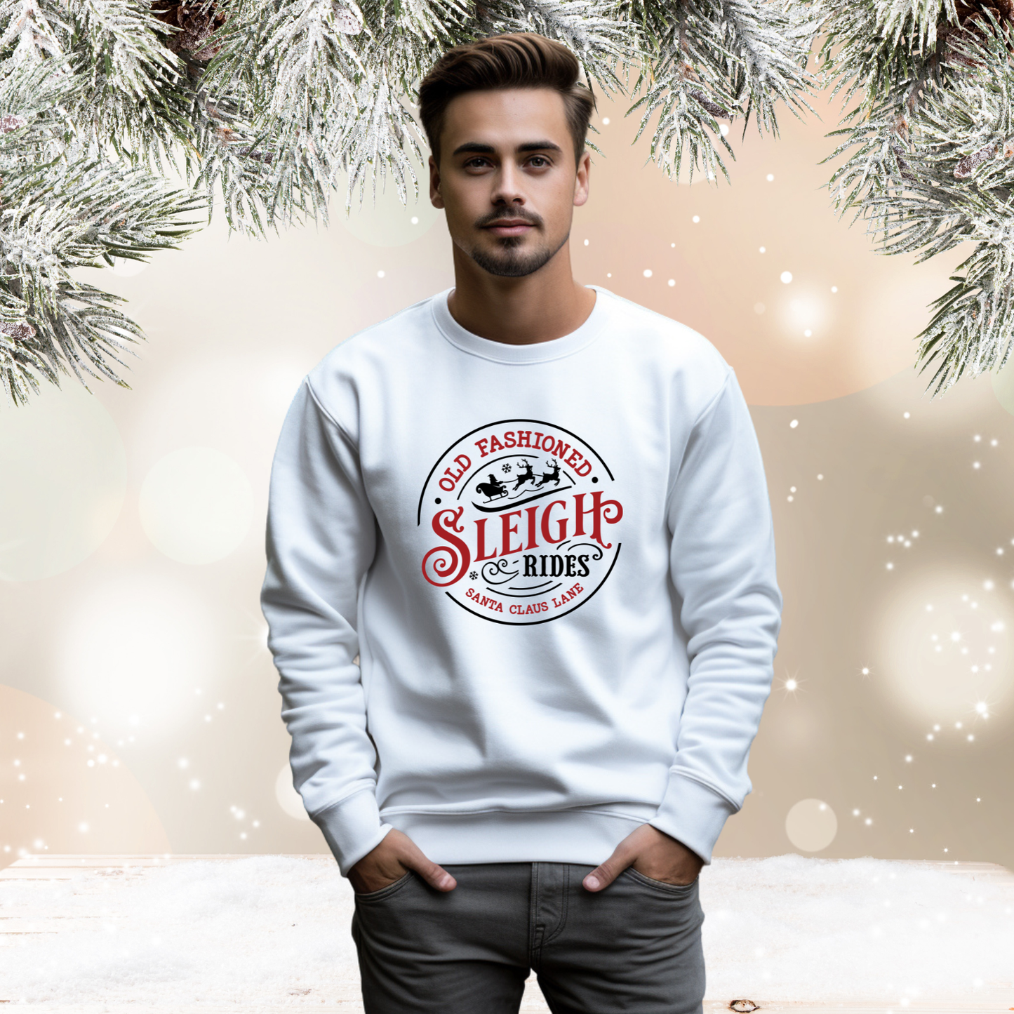 Old Fashioned Sleigh Rides Crewneck Sweatshirt
