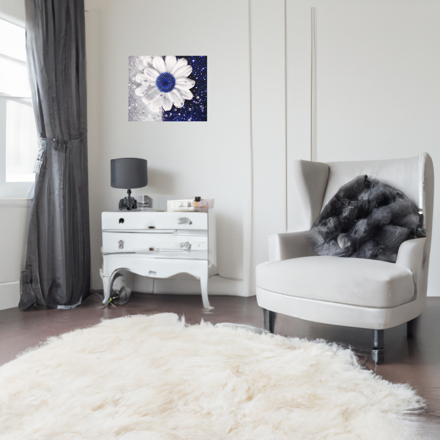 Glittering Sapphire Canvas Wall Art