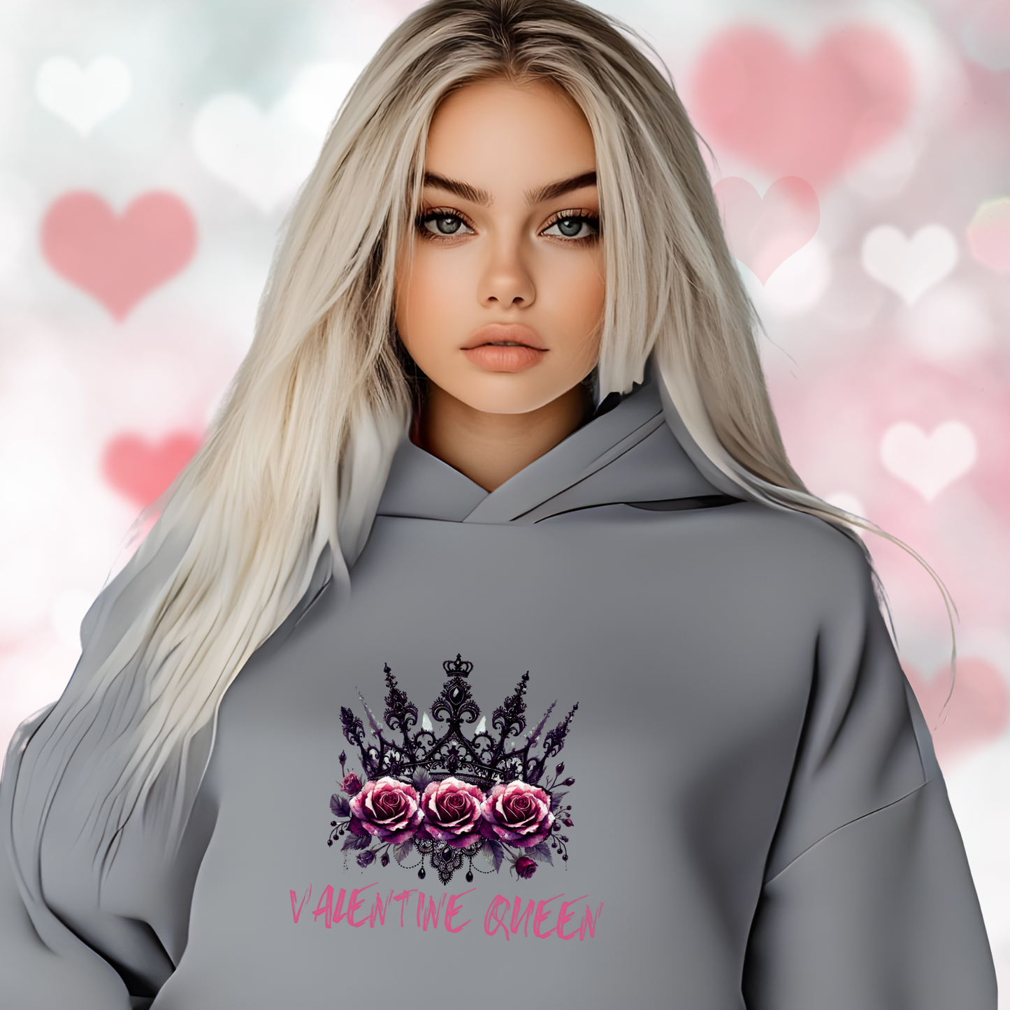 Valentine Queen Crop Hoodie