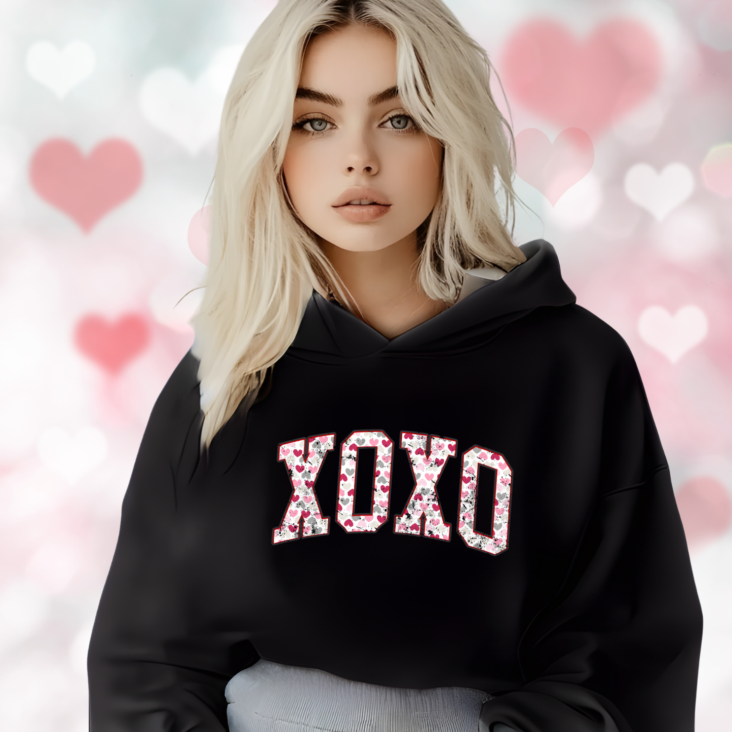 Varsity XO Crop Hoodie