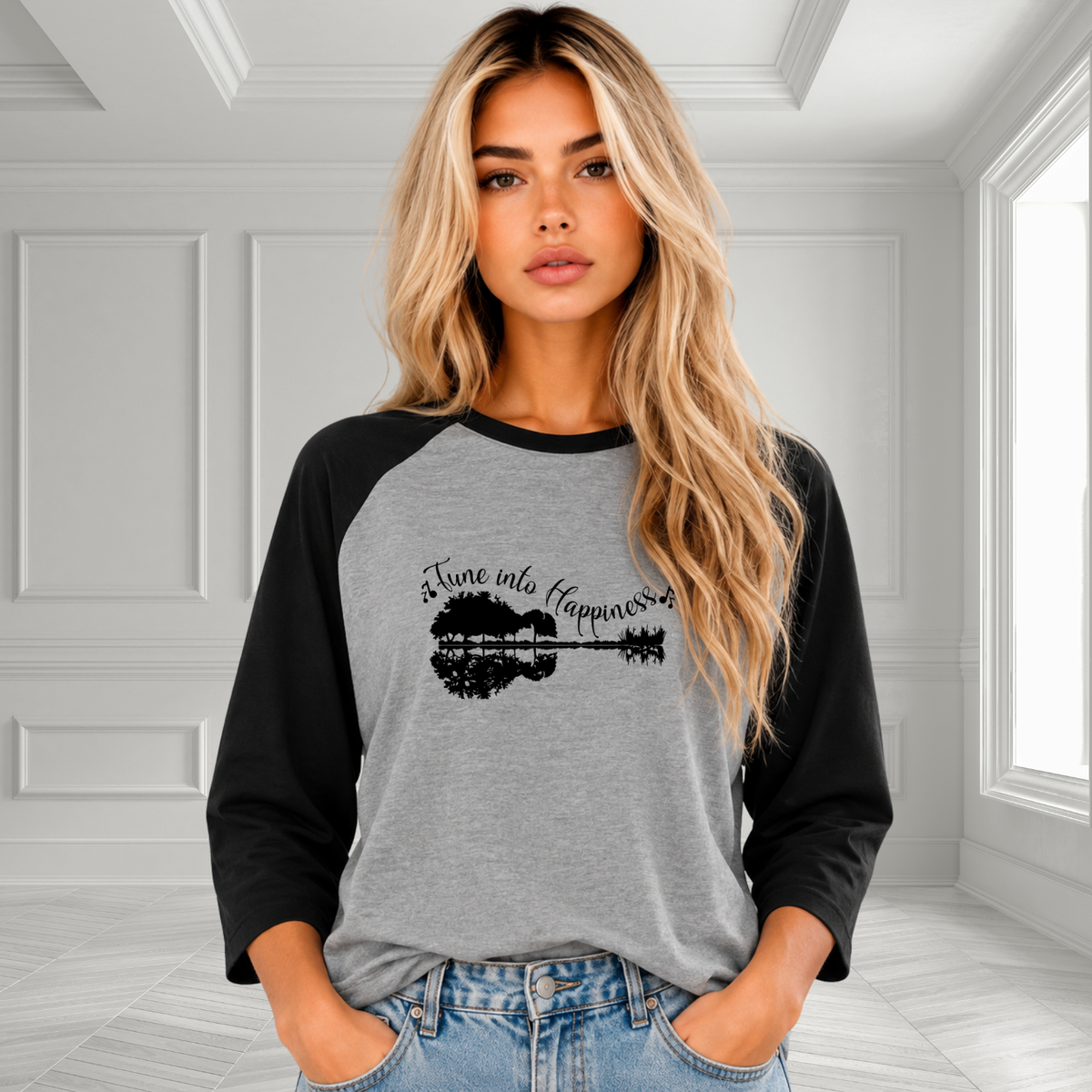 Tune Into Happiness Baseball Tee