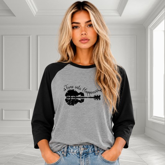 Tune Into Happiness Baseball Tee