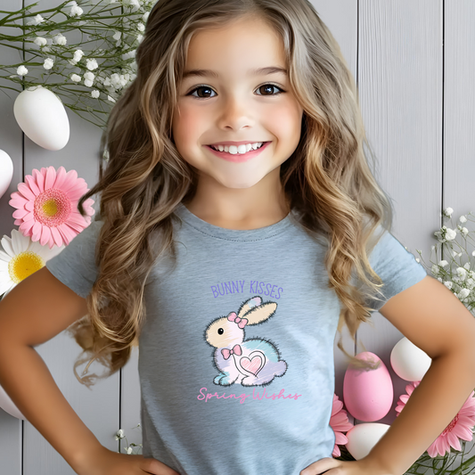 Bunny Kisses, Spring Wishes Kid's T-Shirt