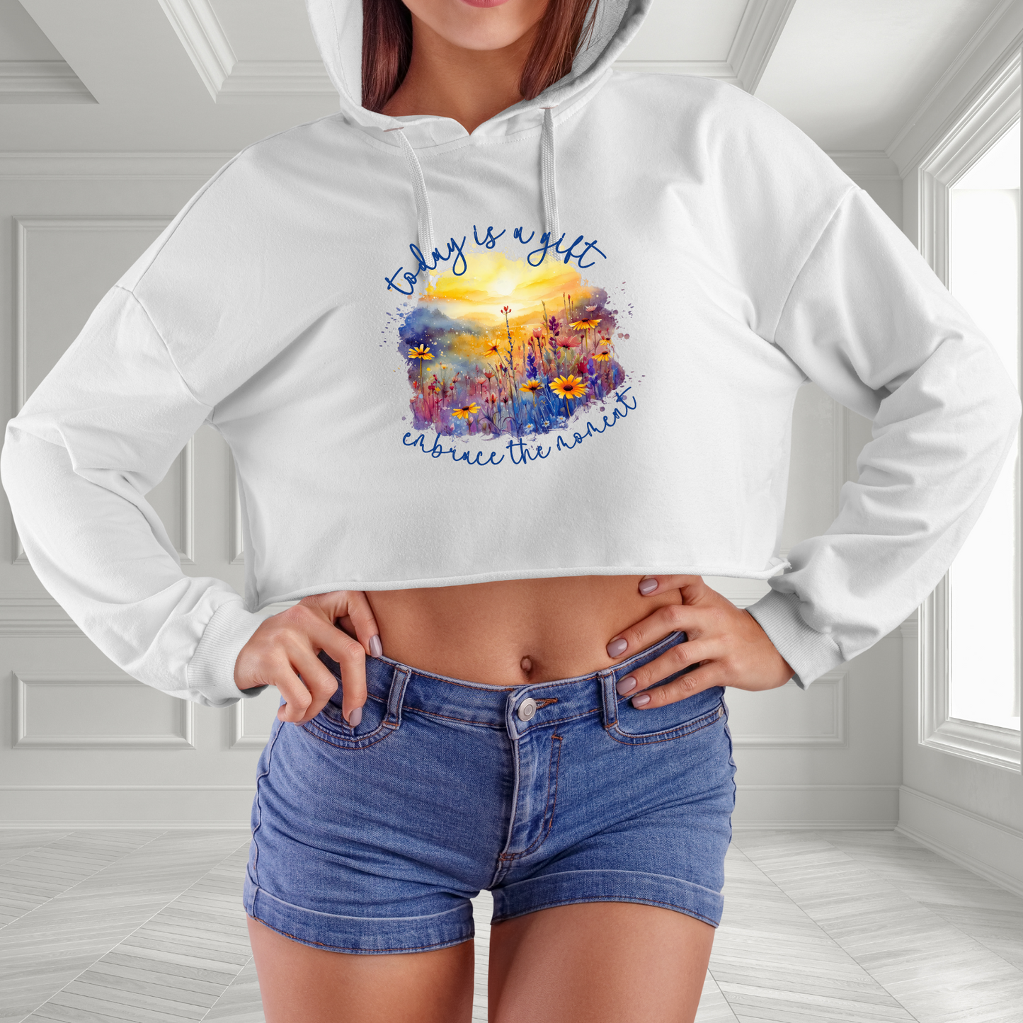 Today Is A Gift Crop Hoodie
