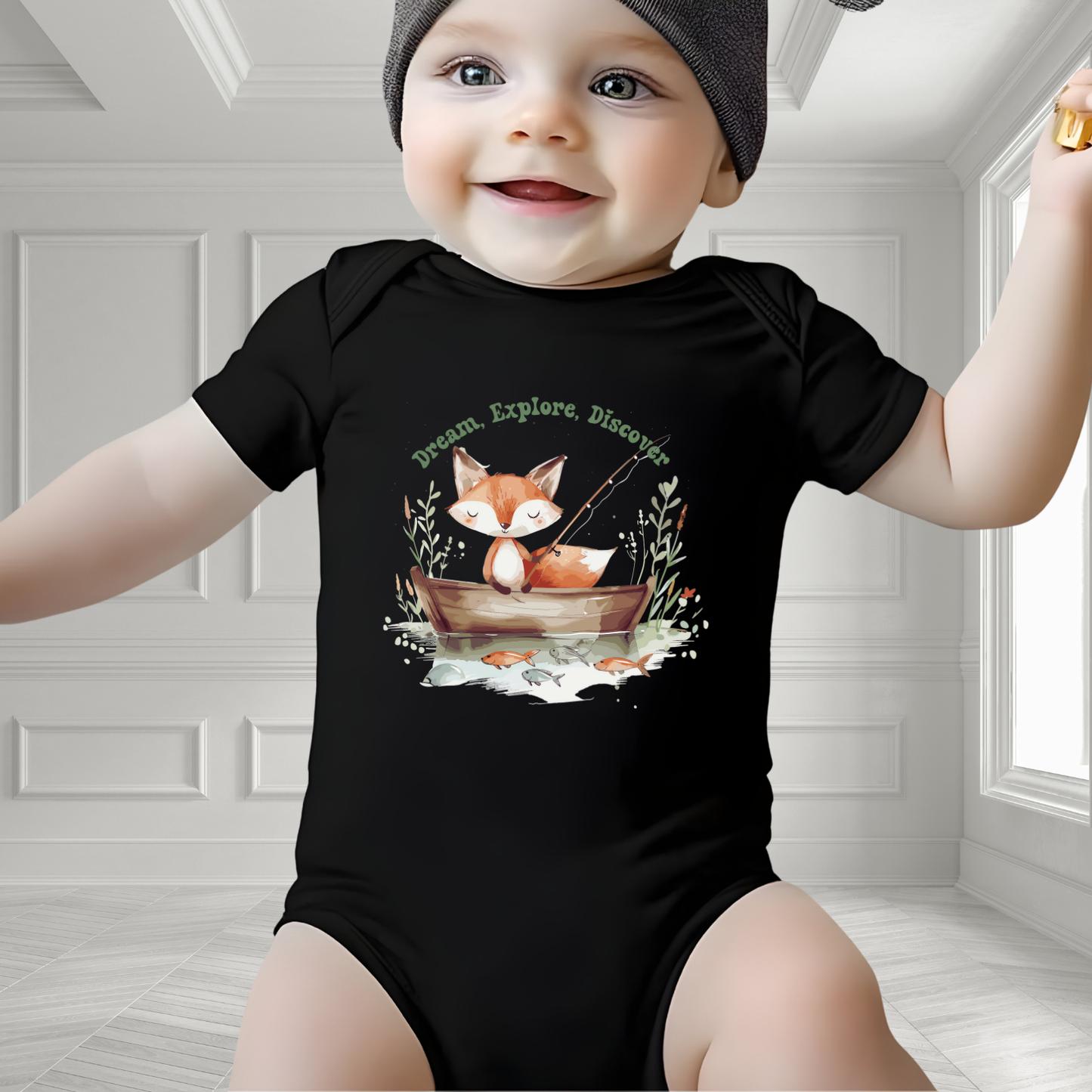 Dream, Explore, Discover Infant Short Sleeve Onesie