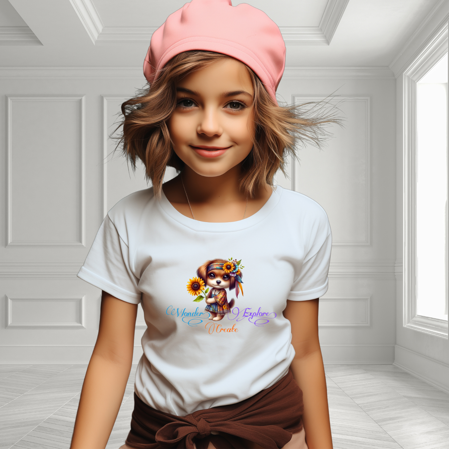 Wonder, Explore, Create Kid’s T-Shirt