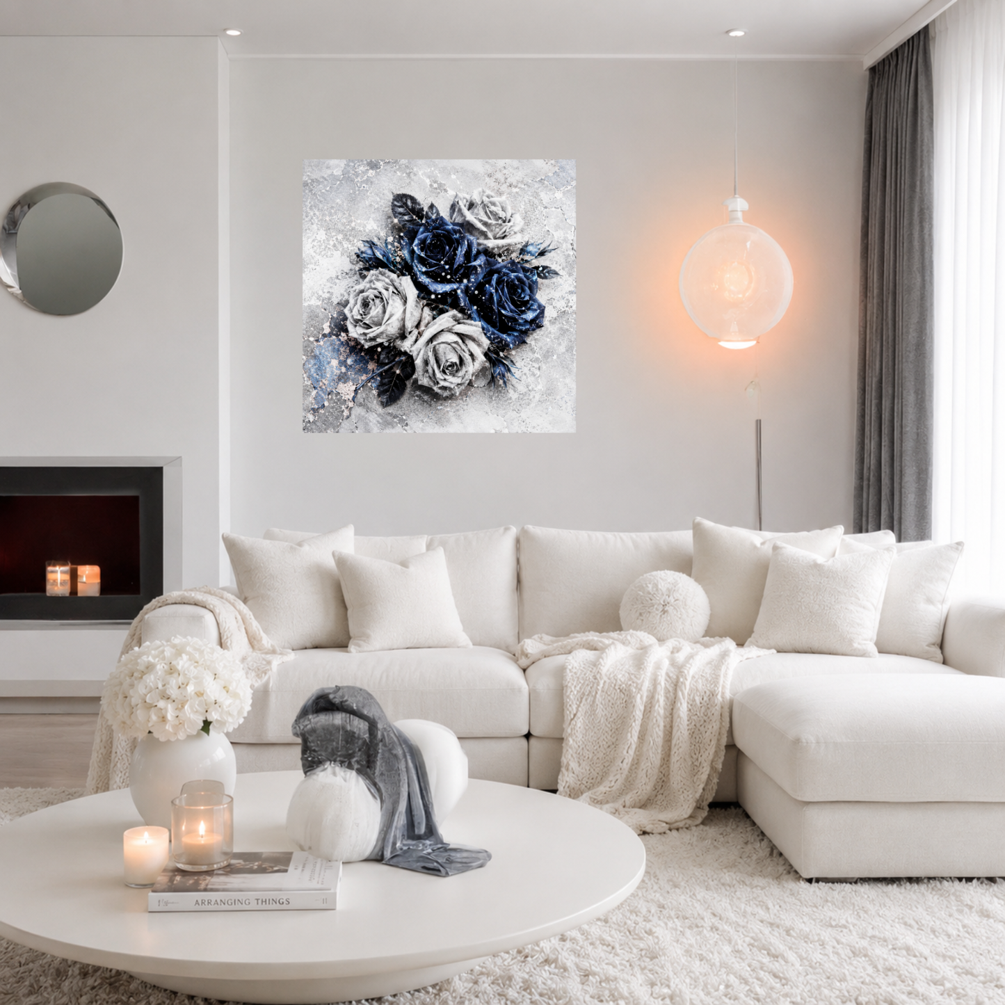 Sapphire Bloom Canvas Wall Art