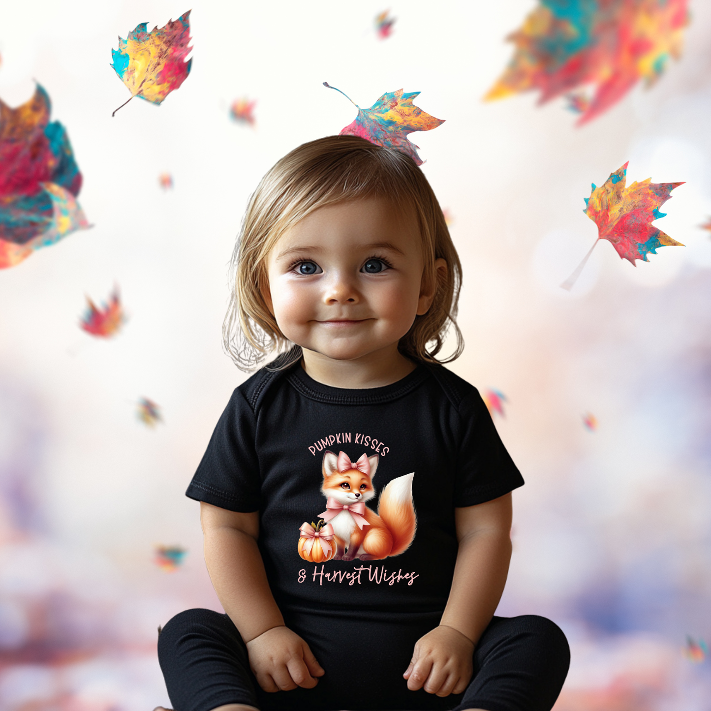 Pumpkin Kisses & Harvest Wishes Infant Short Sleeve Onesie