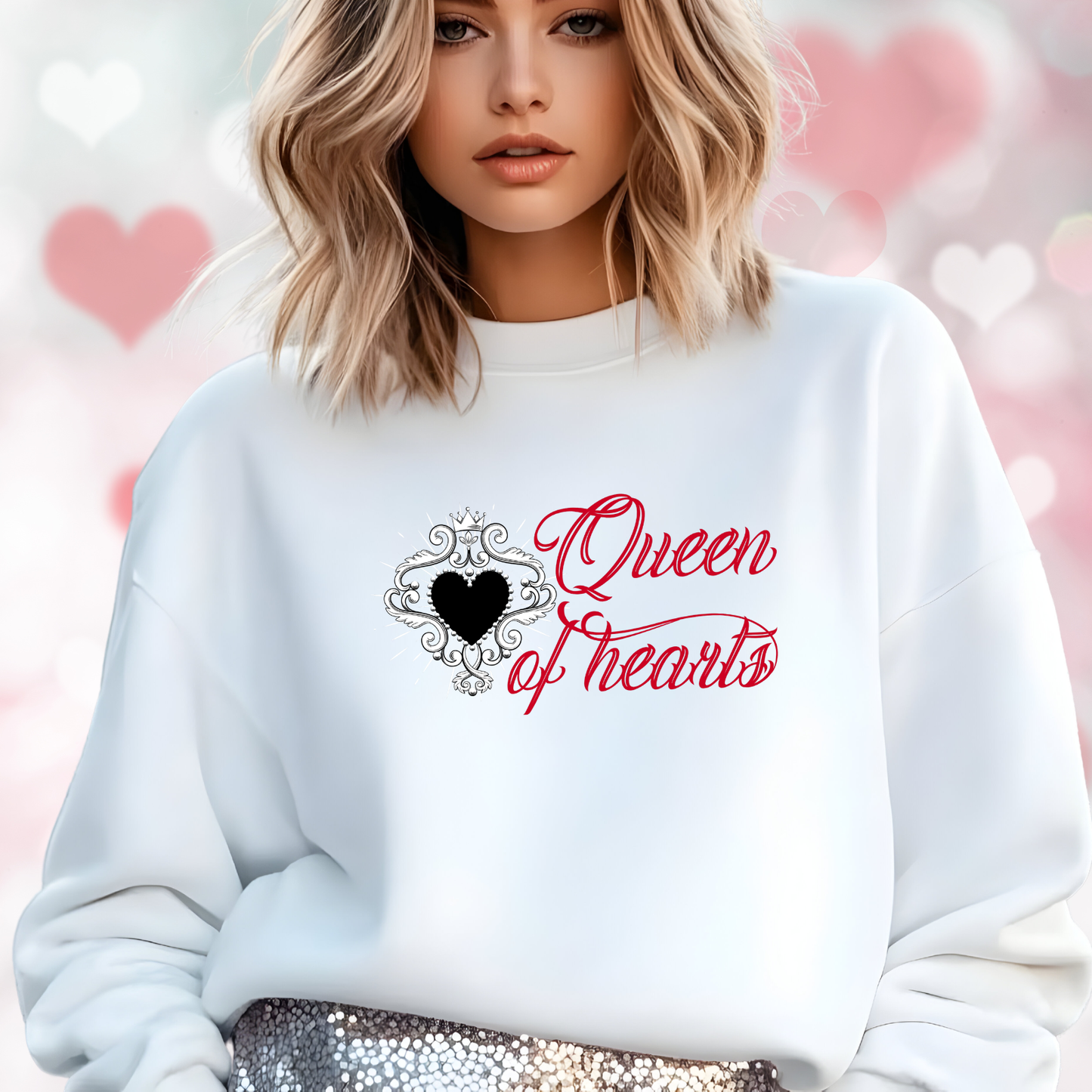 Queen Of Hearts Crewneck Sweatshirt