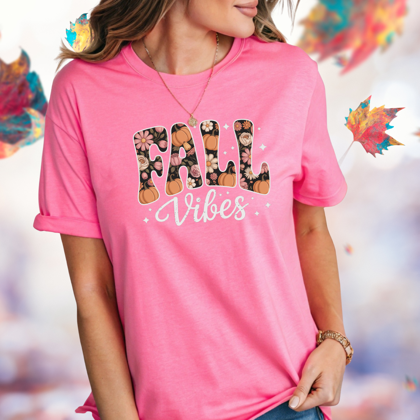 Fall Vibes Floral T-Shirt