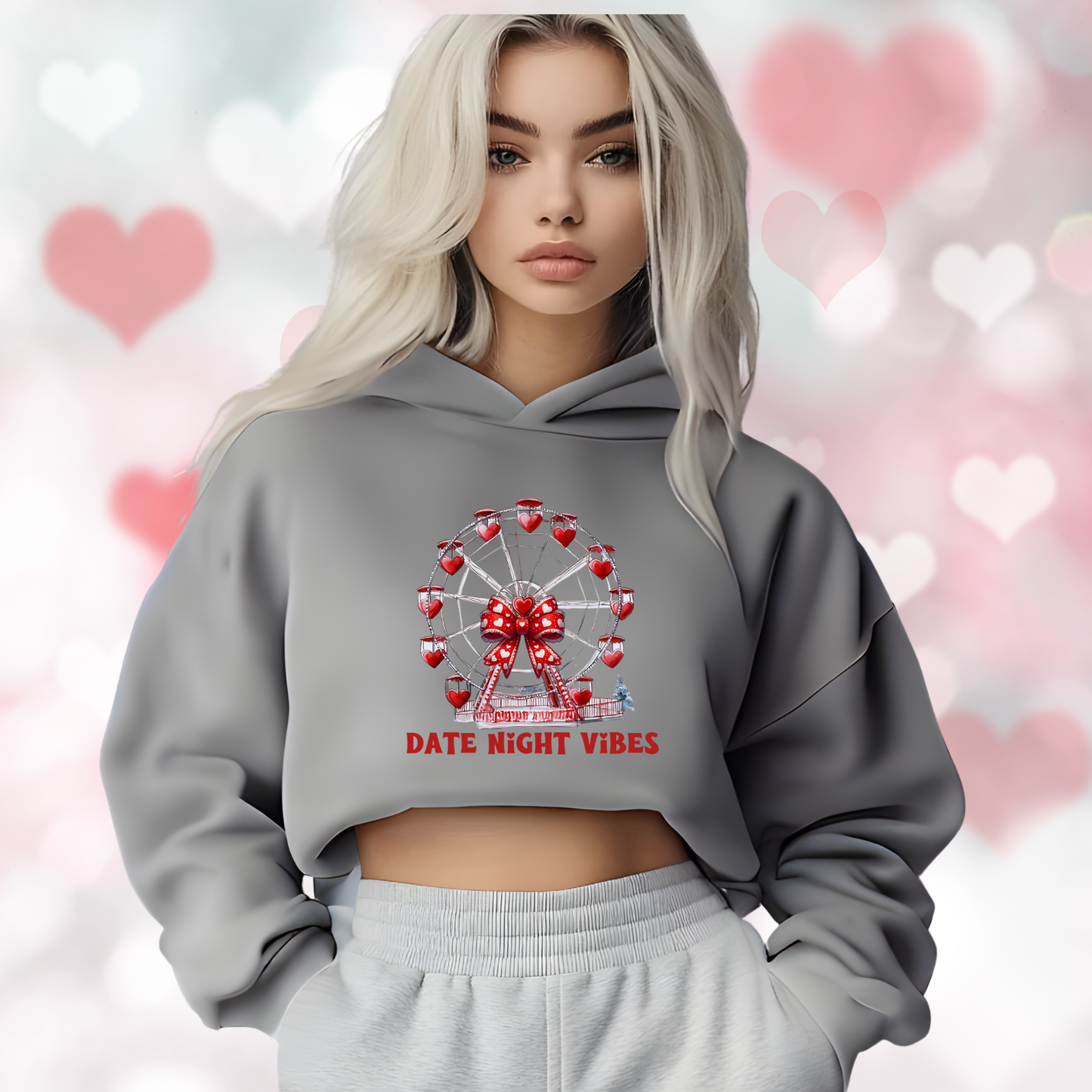 Date Night Vibes Crop Hoodie