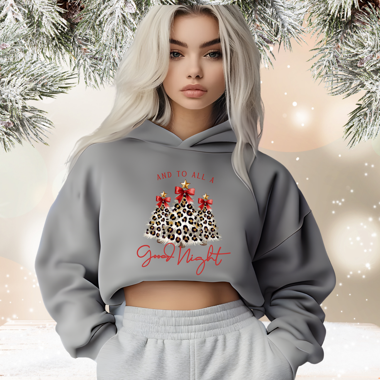 And To All A Good Night Crop Hoodie